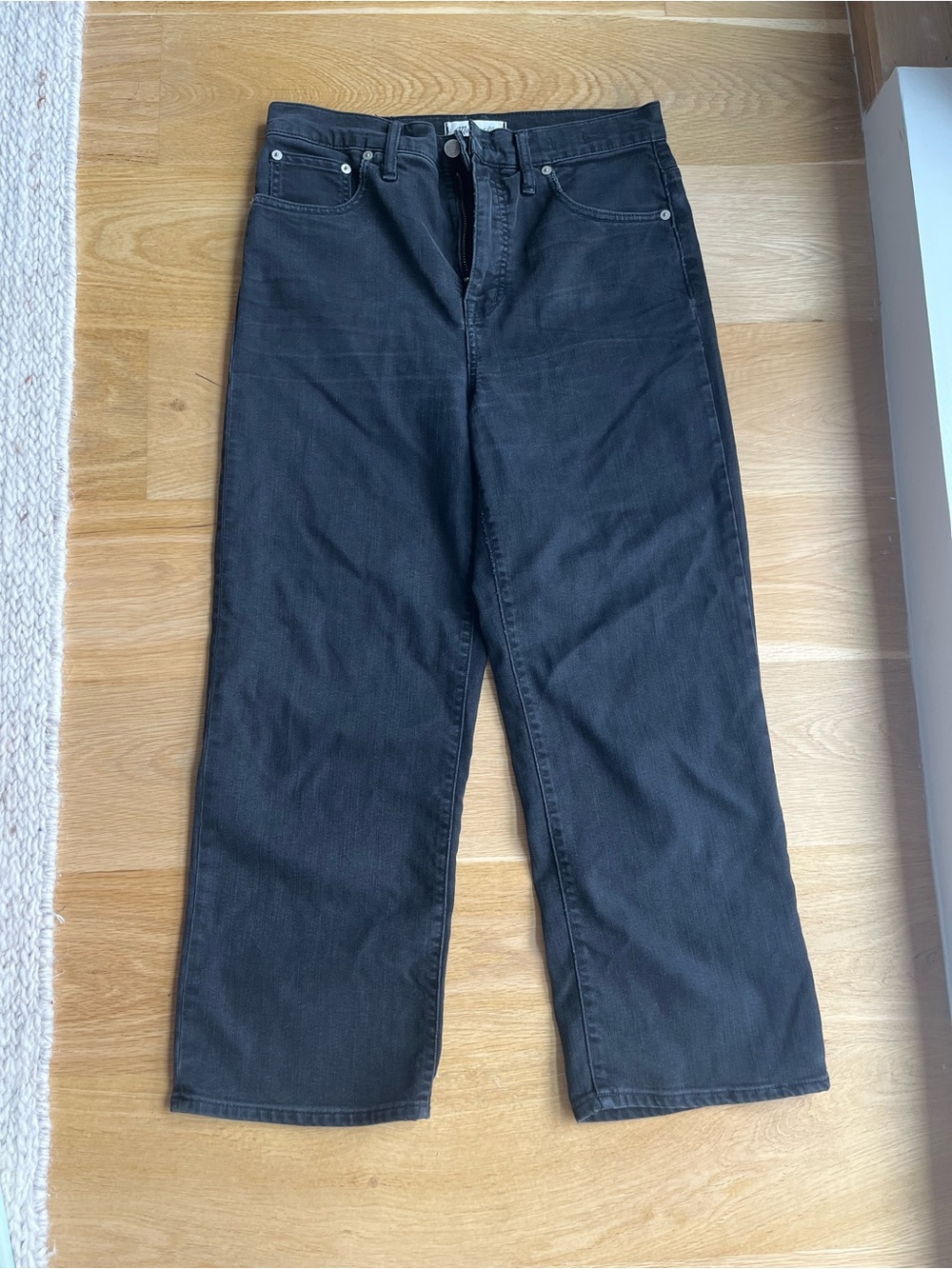 Madewell women’s slim wide leg crop black jeans size 29